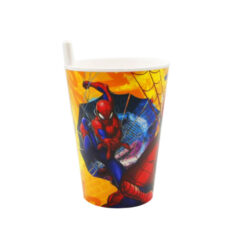 VASO PLÁSTICO CON BOMBILLA  - SPIDERMAN