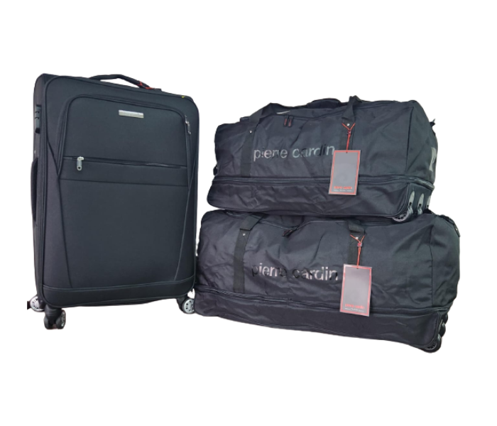 VALIJA SET X 3 NEGRO C/2 BOLSOS C/RUEDAS - Emes Marroquineria