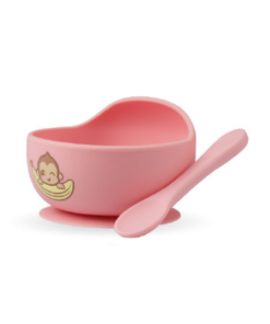 BOWL + CUCHARA  ROSA - MONO LULO