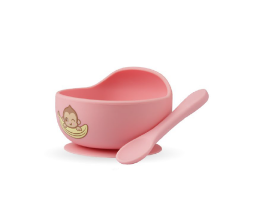 BOWL + CUCHARA  ROSA - MONO LULO