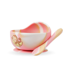 BOWL + CUCHARA ROSA BATIK -  MONO LULO