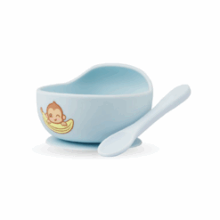 BOWL + CUCHARA  CELESTE BATIK - MONO LULO