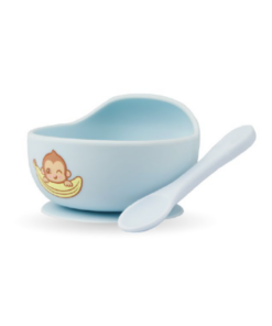 BOWL + CUCHARA  CELESTE BATIK - MONO LULO