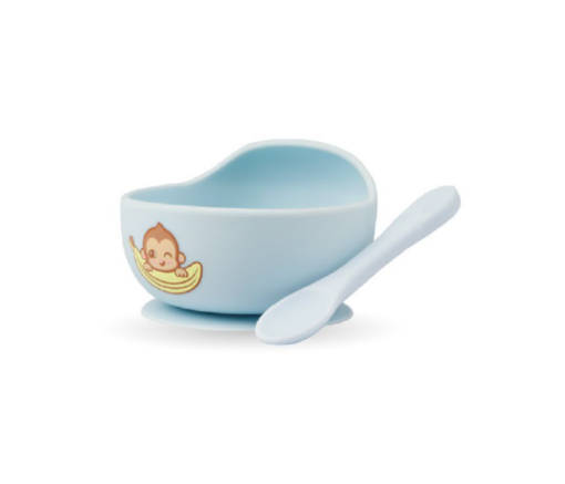 BOWL + CUCHARA  CELESTE BATIK - MONO LULO