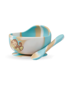BOWL +  CUCHARA  CELESTE BATIK - MONO LULO