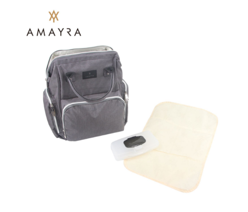 MOCHILA GRIS MATERNAL AMAYRA - Imagen 3