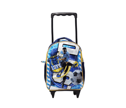 MOCHILA 12" C/CARRO AZ. MARINO FUTBOL LSYD