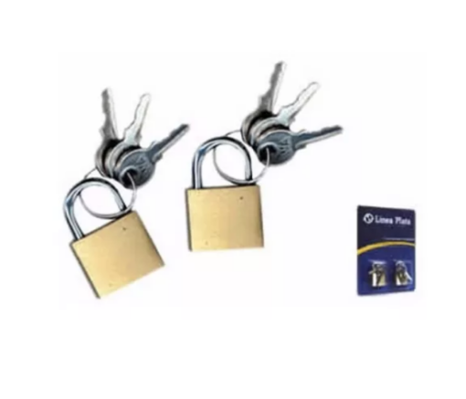 CANDADO X 2 UNIDADES CON LLAVE