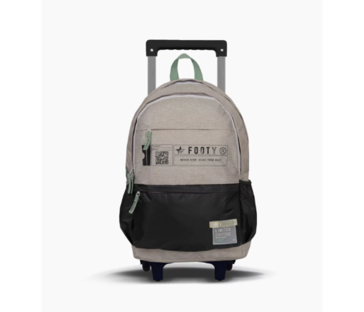MOCHILA C/CARRO 18" NEVER STOP GRIS C/NEGRO FOOTY