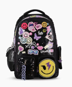MOCHILA NEGRA 18" SMILE-  FOOTY