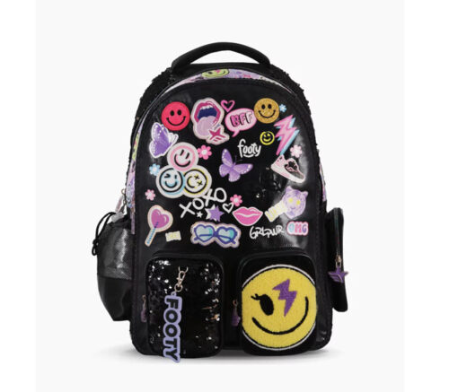 MOCHILA NEGRA 18" SMILE-  FOOTY