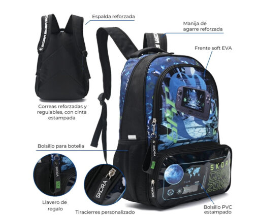 MOCHILA 18" GAMER - SKORA - Imagen 3