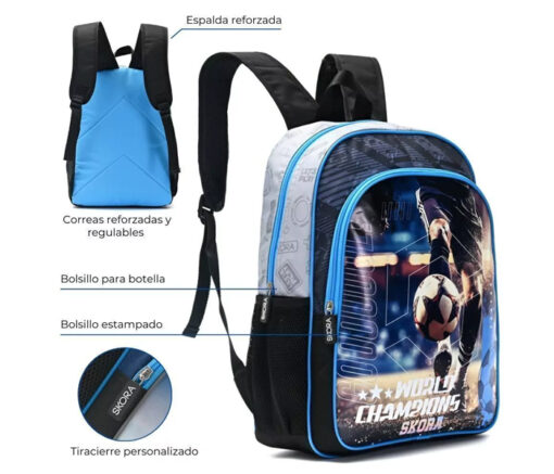 MOCHILA FUTBOL 16" SKORA - Imagen 2