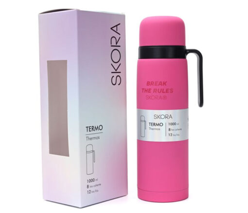 TERMO ROSA 1000 ML SKORA - Imagen 2