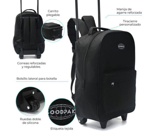 MOCHILA  C/ CARRO NEGRO 17" GOODPAK - Imagen 2