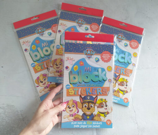BLOCK PARA COLOREAR C/ STICKERS - PAW PATROL