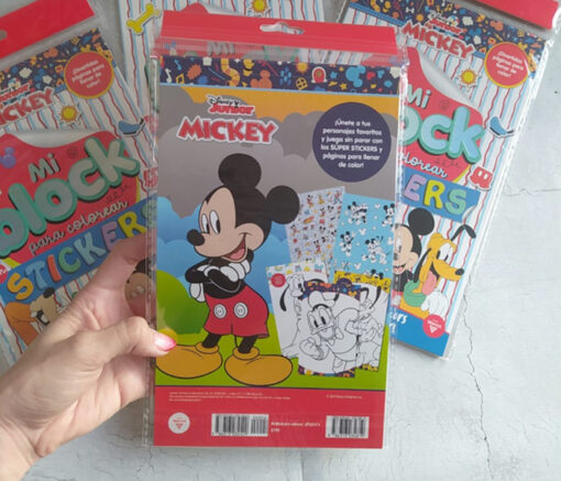 BLOCK PARA COLOREAR C/ STICKERS -  MICKEY - Imagen 3