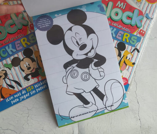 BLOCK PARA COLOREAR C/ STICKERS -  MICKEY - Imagen 2