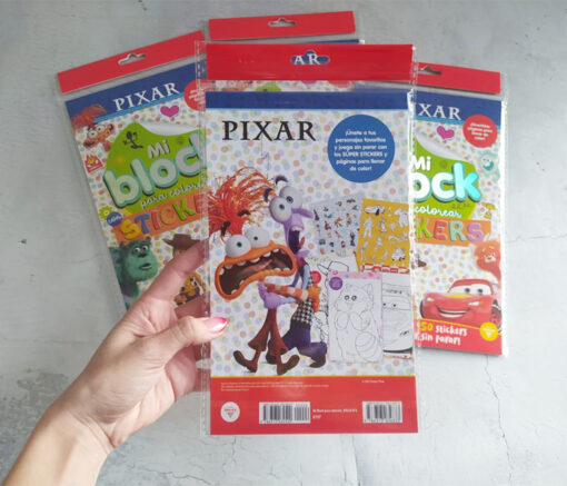 BLOCK PARA COLOREAR C/ STICKERS -  PIXAR - Imagen 2