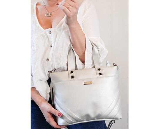 BANDOLERA MINI TOTE PLATA -  MANRAY
