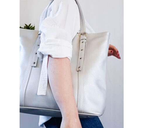CARTERA TOTE PLATA -  MANRAY - Imagen 2