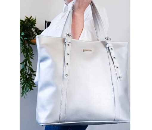 CARTERA TOTE PLATA -  MANRAY