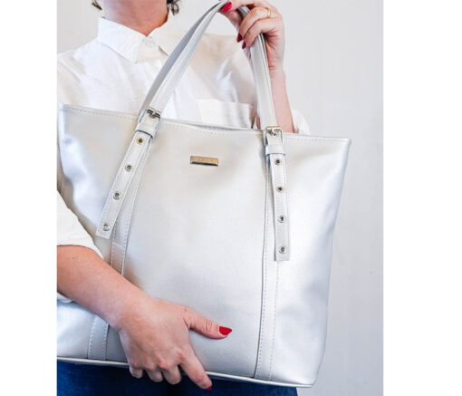 CARTERA TOTE PLATA -  MANRAY - Imagen 3