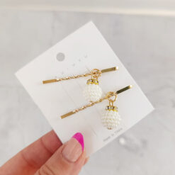 SET X 2  HEBILLA PERLA