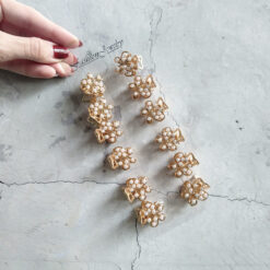 MINI HEBILLA METAL C/PERLA - BLISTER X12