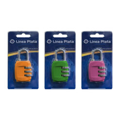 CANDADO CON 3 COMBINACIONES - LINEA PLATA