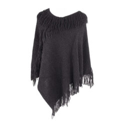 Alternative view of PONCHO TEJIDO PANAL Y FLECOS - LA CHAPELLE