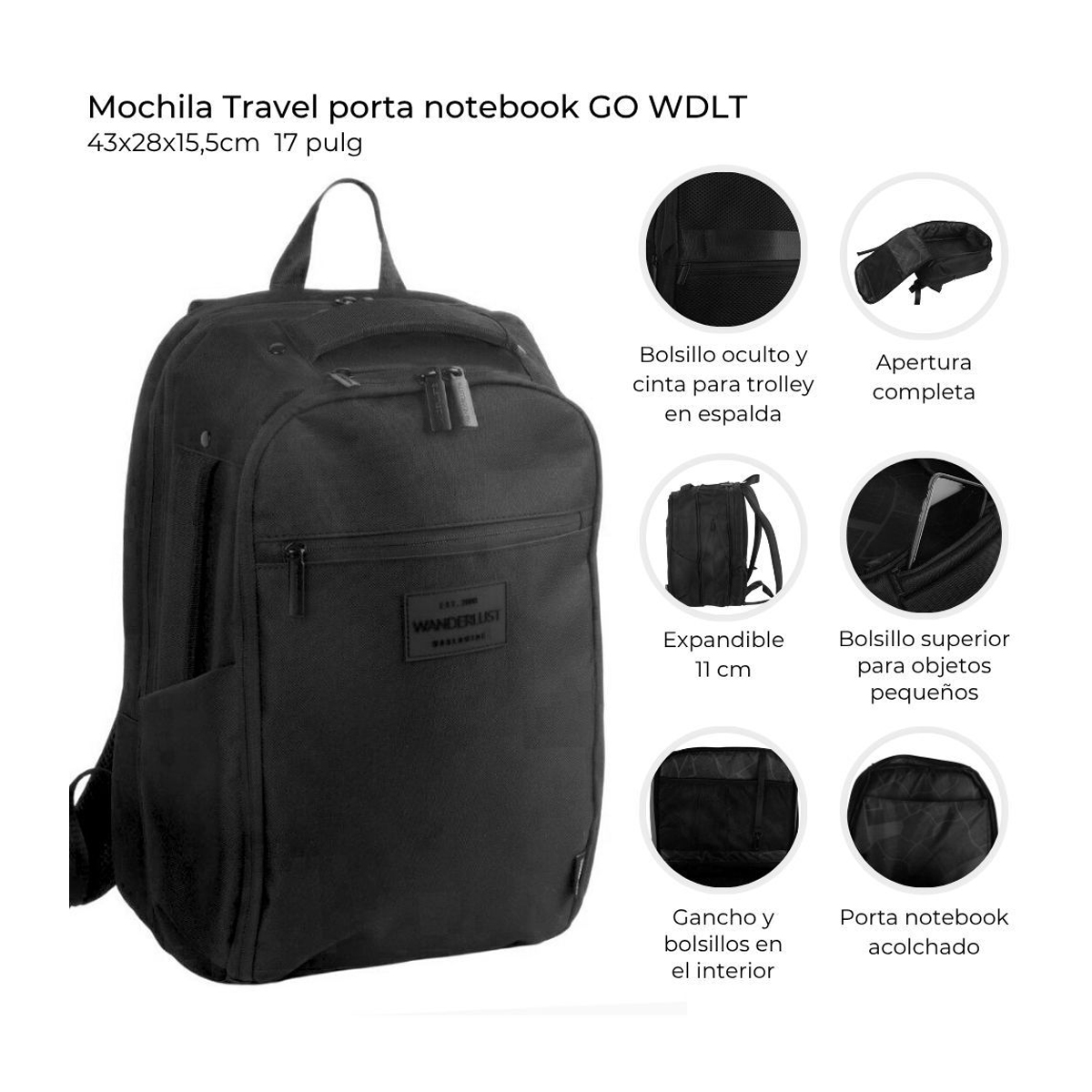 MOCHILA TRAVEL 17" - WANDERLUST